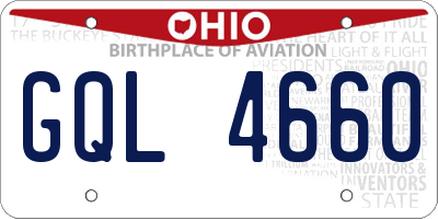 OH license plate GQL4660