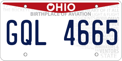 OH license plate GQL4665
