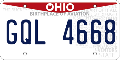 OH license plate GQL4668