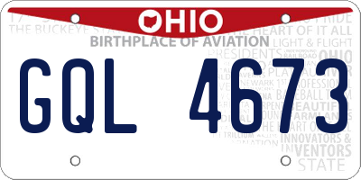 OH license plate GQL4673