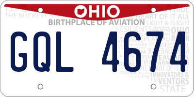 OH license plate GQL4674