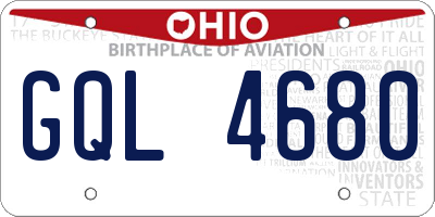 OH license plate GQL4680