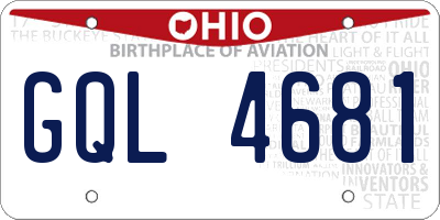 OH license plate GQL4681