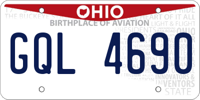 OH license plate GQL4690
