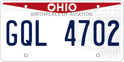 OH license plate GQL4702