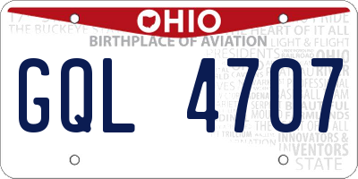 OH license plate GQL4707