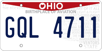 OH license plate GQL4711
