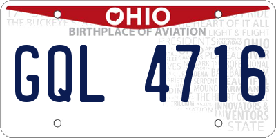 OH license plate GQL4716