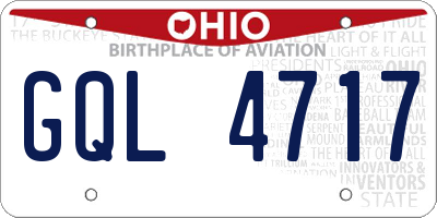 OH license plate GQL4717