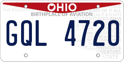 OH license plate GQL4720