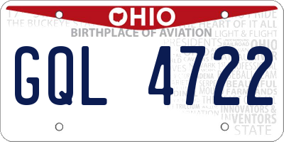 OH license plate GQL4722