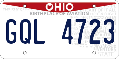 OH license plate GQL4723