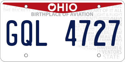 OH license plate GQL4727