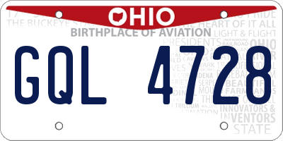 OH license plate GQL4728