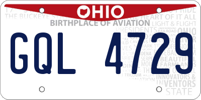 OH license plate GQL4729