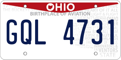 OH license plate GQL4731