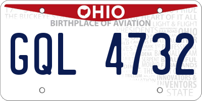 OH license plate GQL4732