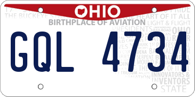 OH license plate GQL4734