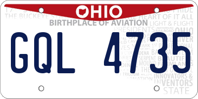 OH license plate GQL4735