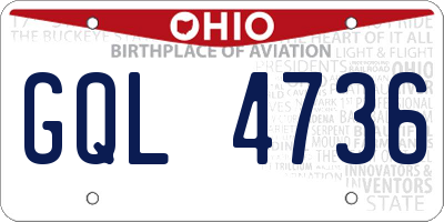 OH license plate GQL4736