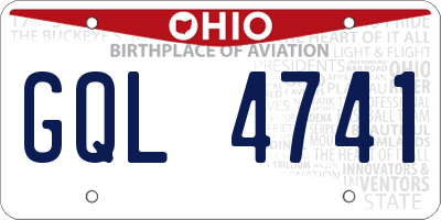OH license plate GQL4741