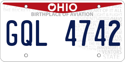 OH license plate GQL4742