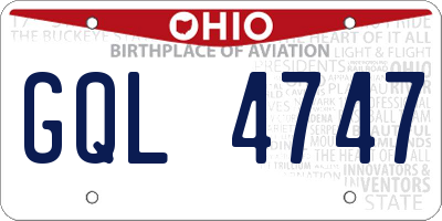 OH license plate GQL4747