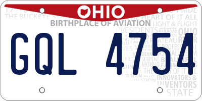 OH license plate GQL4754