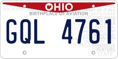 OH license plate GQL4761