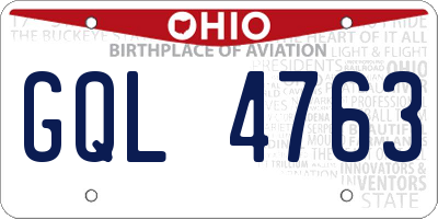 OH license plate GQL4763