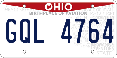 OH license plate GQL4764