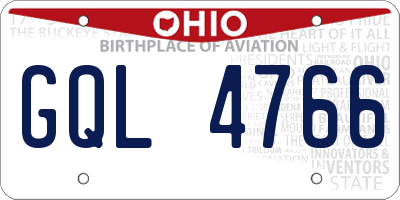 OH license plate GQL4766