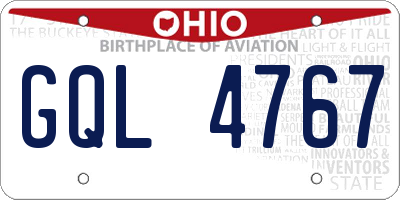 OH license plate GQL4767
