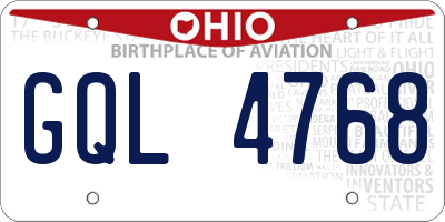 OH license plate GQL4768