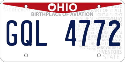 OH license plate GQL4772