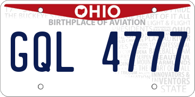 OH license plate GQL4777