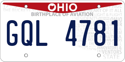 OH license plate GQL4781