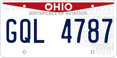 OH license plate GQL4787