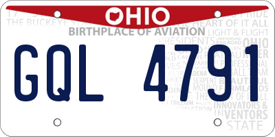 OH license plate GQL4791