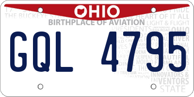 OH license plate GQL4795