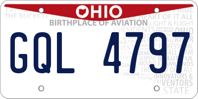 OH license plate GQL4797