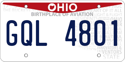OH license plate GQL4801
