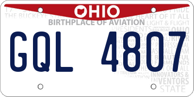 OH license plate GQL4807