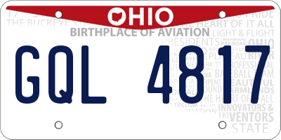 OH license plate GQL4817