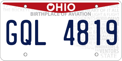 OH license plate GQL4819