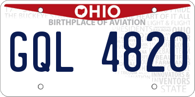 OH license plate GQL4820