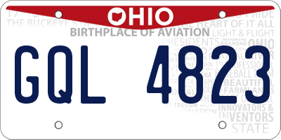 OH license plate GQL4823