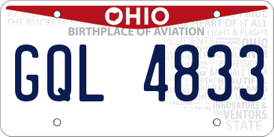 OH license plate GQL4833