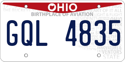 OH license plate GQL4835