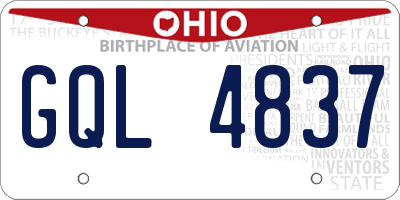 OH license plate GQL4837